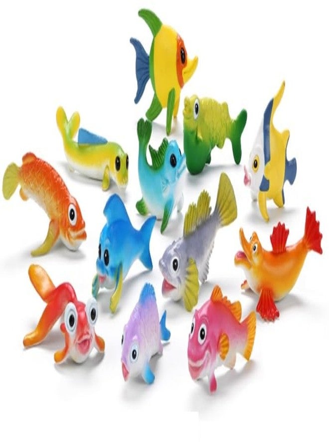 DIMAZO Small Kids Sea & Wild Animal Toys Sets for Fun, Educational, Spark Imagination and Learning (Multi Choice Sets) (Fish) 12pcs - Image 1